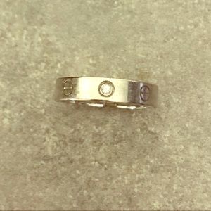 White gold Cartier Love wedding band, 1 diamond